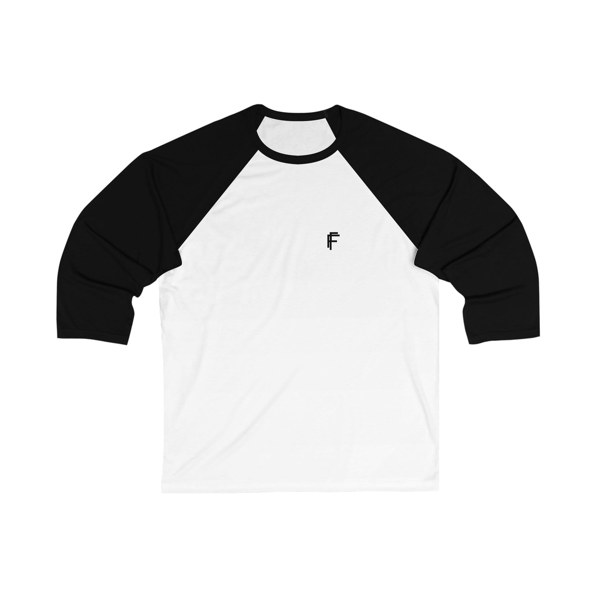 Frenzy - Unisex 3/4 Sleeve Baseball Tee with Black Logo. - Fitness Frenzy