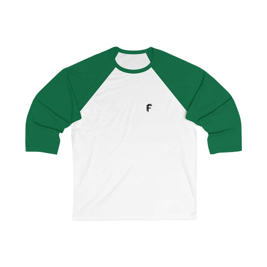 Frenzy - Unisex 3/4 Sleeve Baseball Tee with Black Logo. - Fitness Frenzy