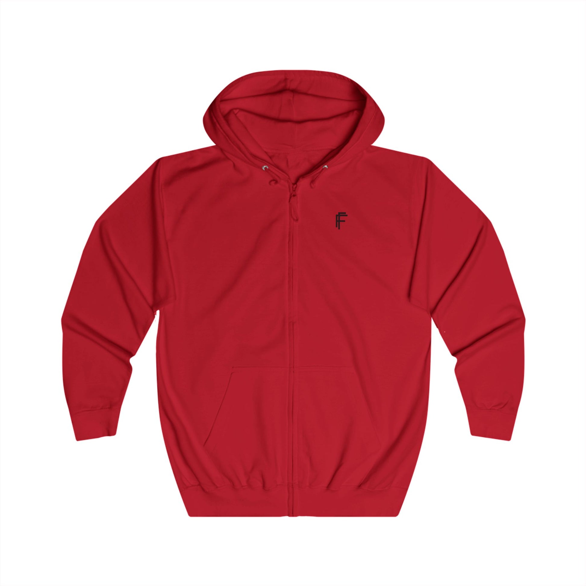 FRENZY Unisex Full Zip Hoodie with Black Logo - Cozy & Stylish Everyday Wear. - Fitness Frenzy