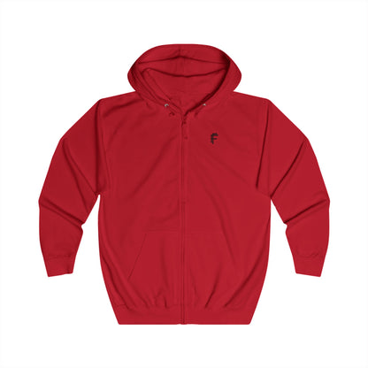 FRENZY Unisex Full Zip Hoodie with Black Logo - Cozy & Stylish Everyday Wear. - Fitness Frenzy