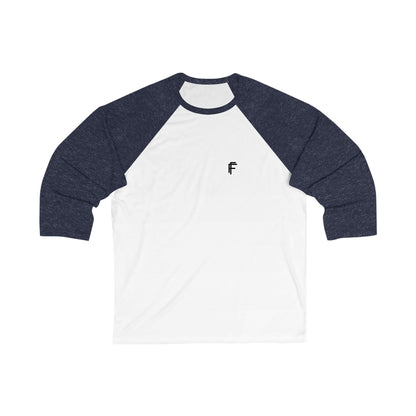 Frenzy - Unisex 3/4 Sleeve Baseball Tee with Black Logo. - Fitness Frenzy