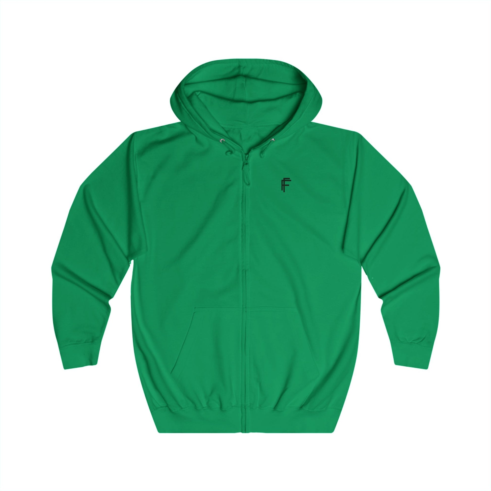 FRENZY Unisex Full Zip Hoodie with Black Logo - Cozy & Stylish Everyday Wear. - Fitness Frenzy