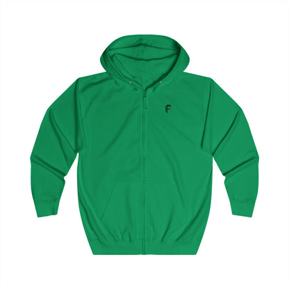 FRENZY Unisex Full Zip Hoodie with Black Logo - Cozy & Stylish Everyday Wear. - Fitness Frenzy