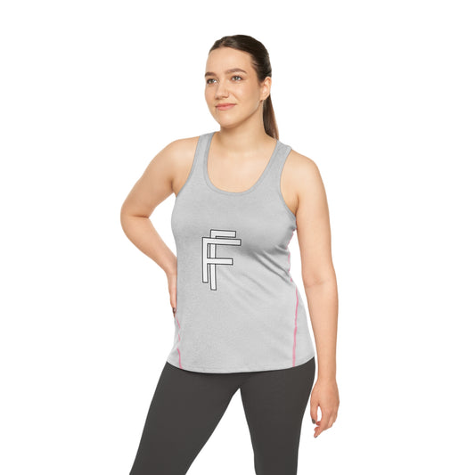 Frenzy - Women's Racerback Sports Vest with White Logo. - Fitness Frenzy