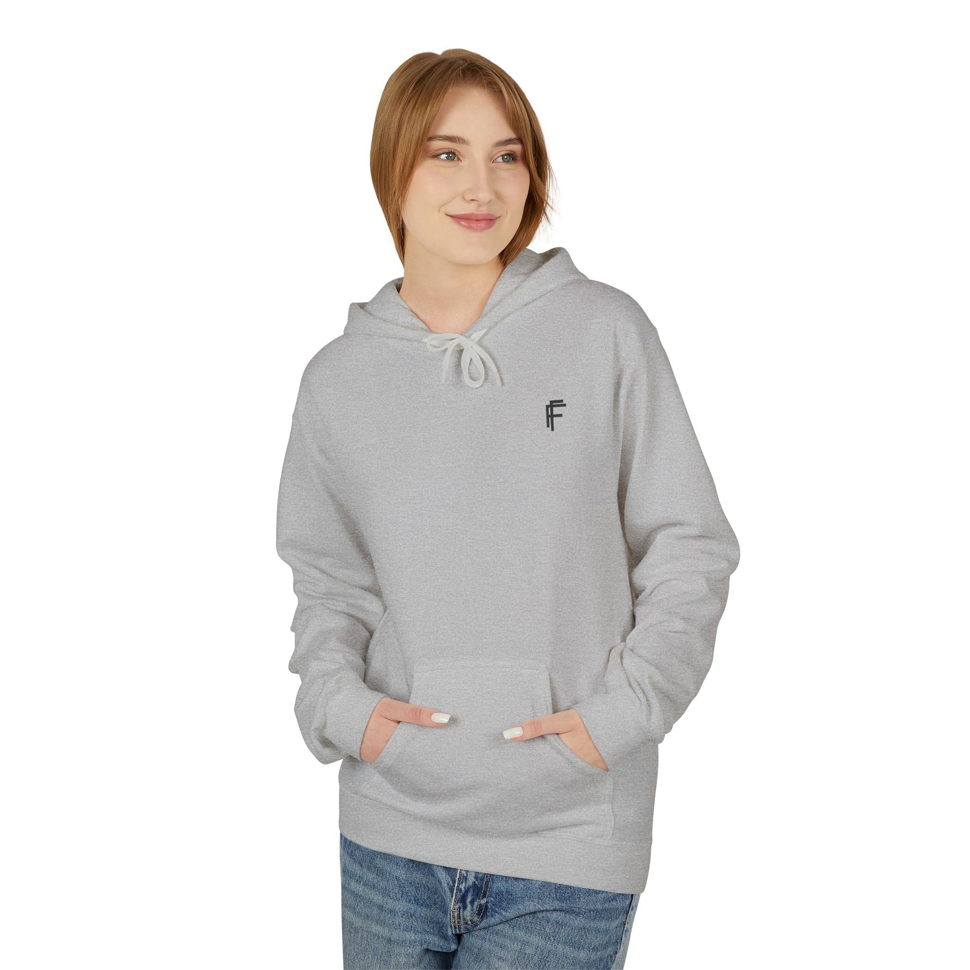 Fitness Frenzy Unisex Fleece Hoodie with Black Logo - Softstyle Comfort for Everyone. - Fitness Frenzy
