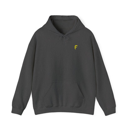 Frenzy Unisex Heavy Blend™ Hoodie with Yellow Logo. - Fitness Frenzy