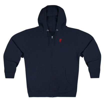 Frenzy - Unisex Zip Hoodie with Red Logo - Fresh Style Grey Zip-Up with Red Graphics. - Fitness Frenzy