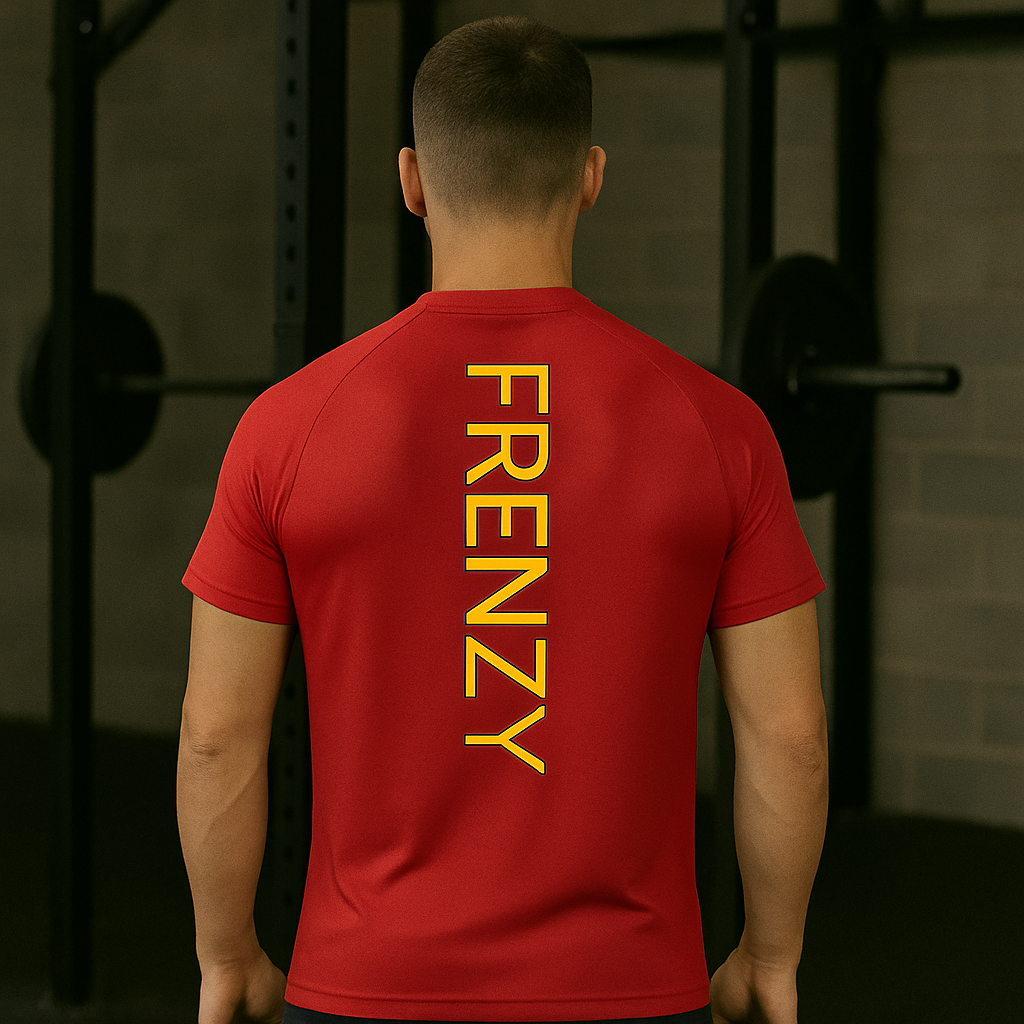Frenzy TriDri® Panelled Tech Tee in Fire Red. - Fitness Frenzy
