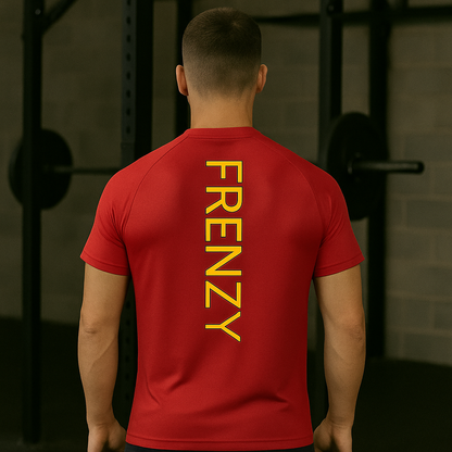 Frenzy TriDri® Panelled Tech Tee in Fire Red. - Fitness Frenzy