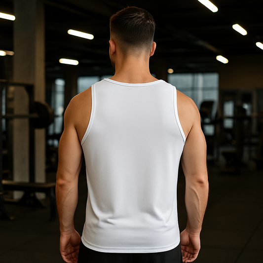 FRENZY Men’s Seamless Performance Vest in Arctic White.