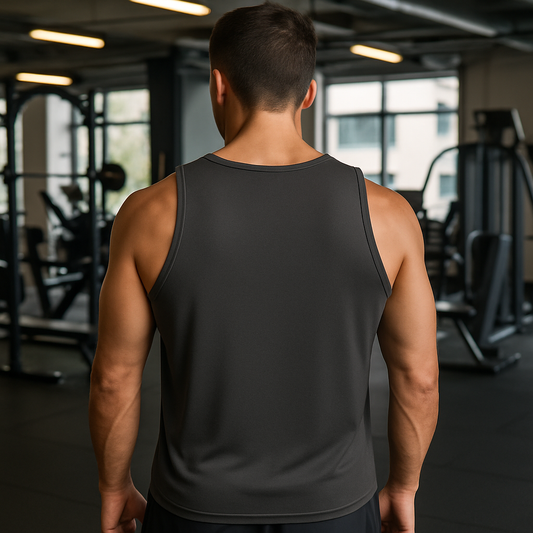 FRENZY Men’s Seamless Performance Vest in Charcoal.