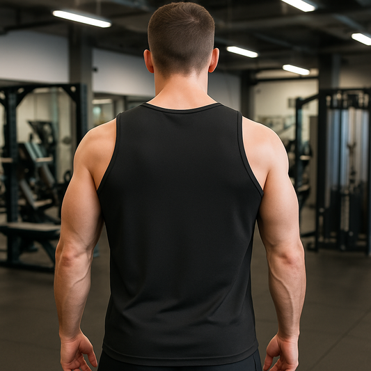 FRENZY Men’s Seamless Performance Vest in Jet Black.