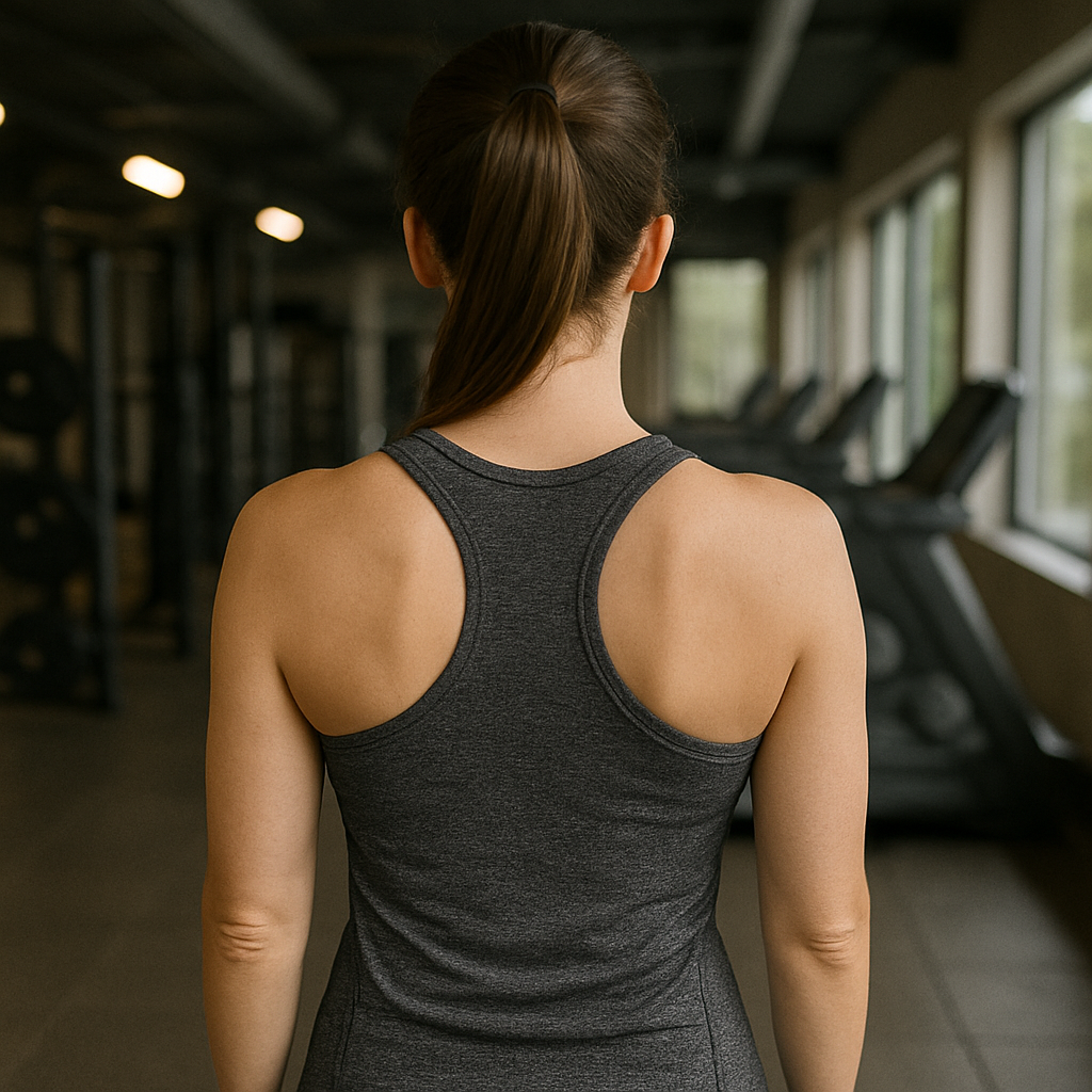 Frenzy Womens TriDri® Seamless '3D fit' Sports Vest In Black Melange.