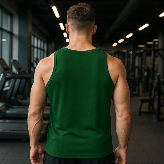 FRENZY Men’s Seamless Performance Vest in Bottle Green.