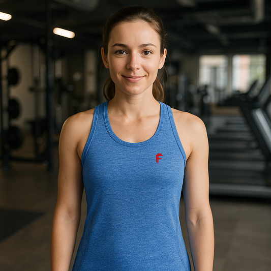 Frenzy Womens TriDri® Seamless '3D fit' Sports Vest in Sapphire Blue.