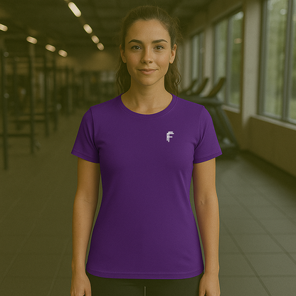 Frenzy Womens Just Cool Sports T‑Shirt with White Logo