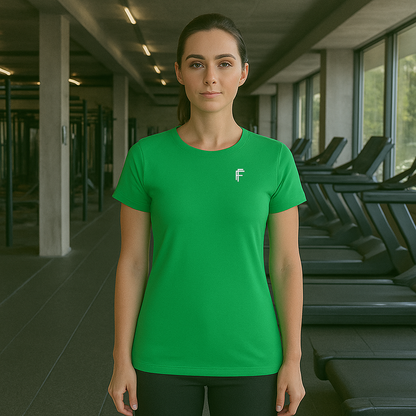 Frenzy Womens Just Cool Sports T‑Shirt with White Logo