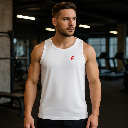FRENZY Men’s Seamless Performance Vest in Arctic White.