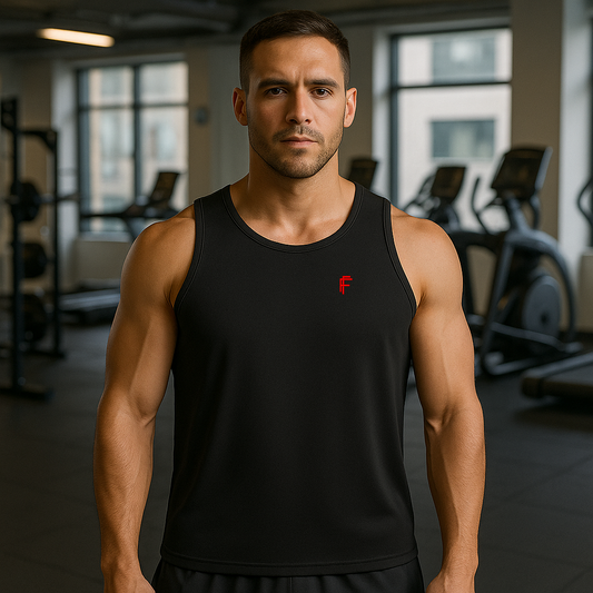 FRENZY Men’s Seamless Performance Vest in Jet Black.