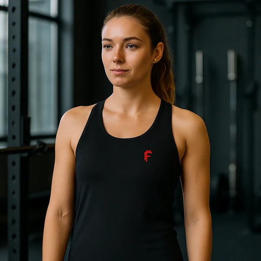 Frenzy Women's TriDri® Yoga Knot Vest in Jet Black.